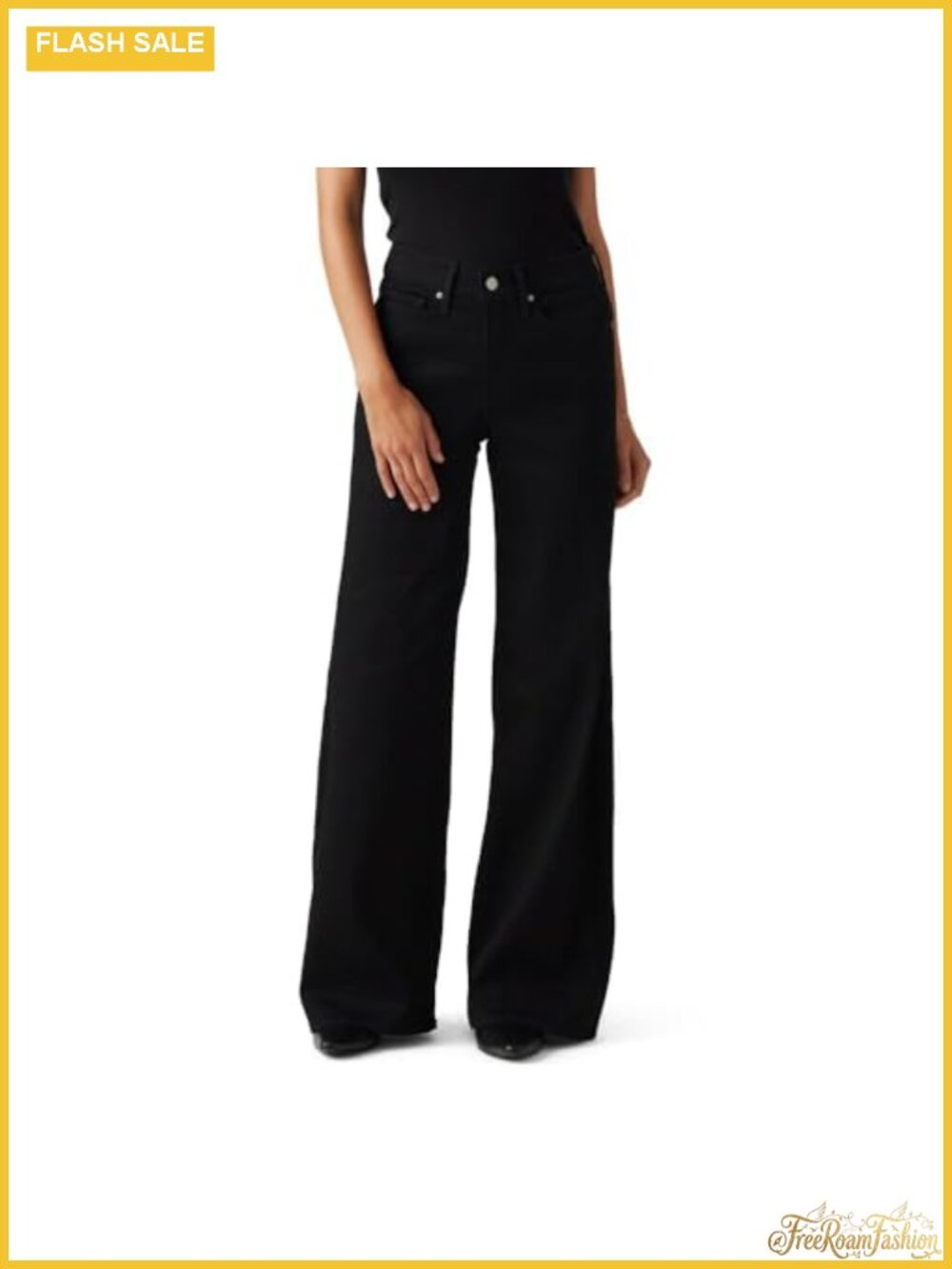 Women's Shaping Wide-Leg Jeans Mid Rise High Stretch Cotton Blend